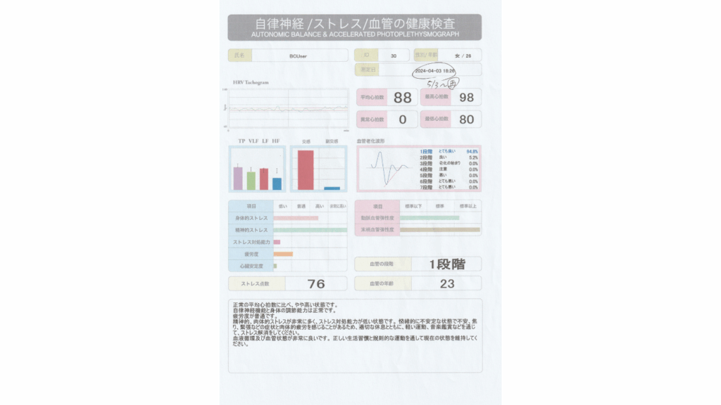 自律神経の乱れを検査